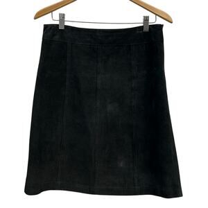 CO & EDDY Vintage 100% Suede Women’s Black  knee length Skirt Size 8